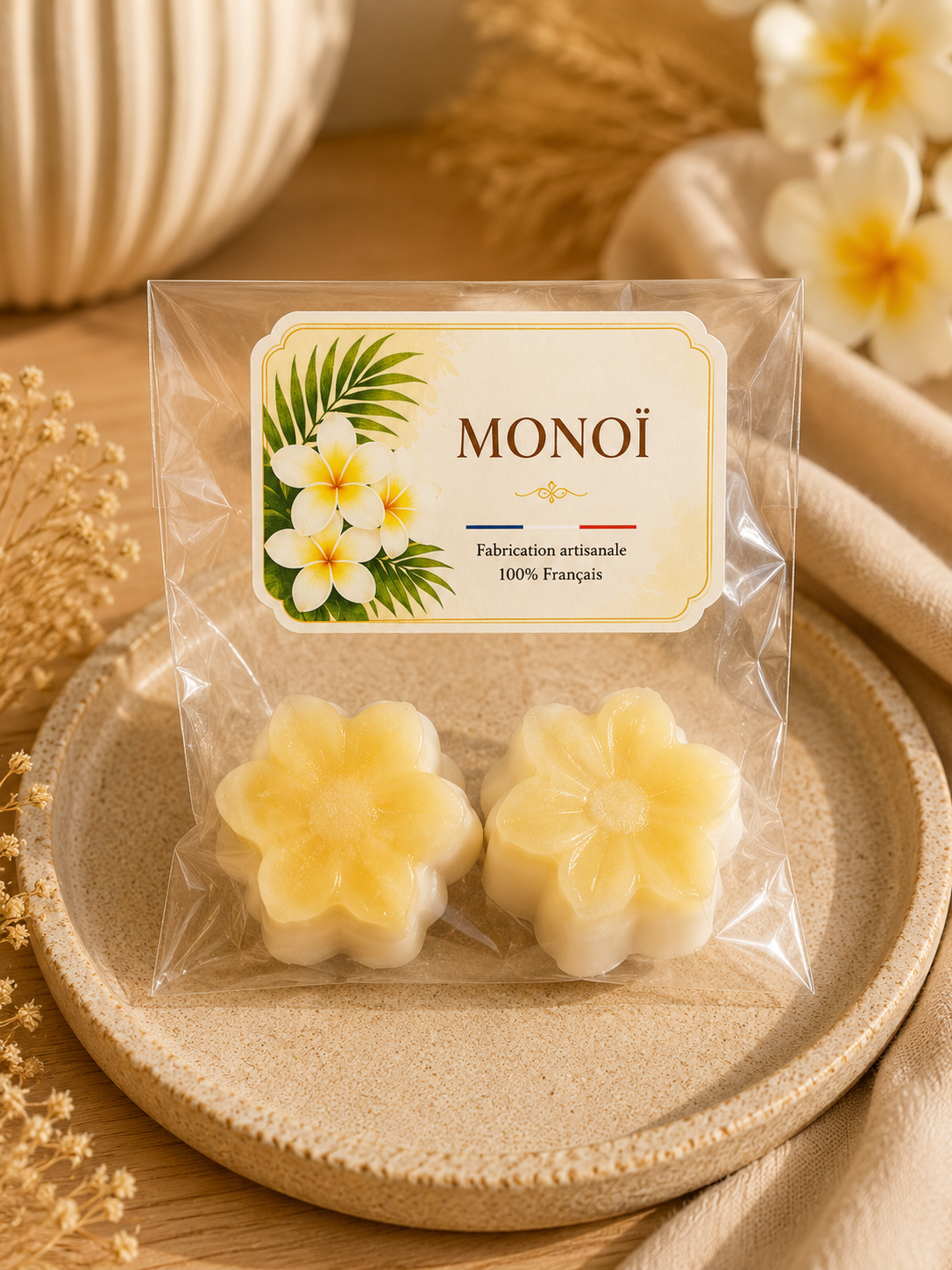 Lot de 2 Fondants en Cire de Soja — Parfum Monoï de Grasse
