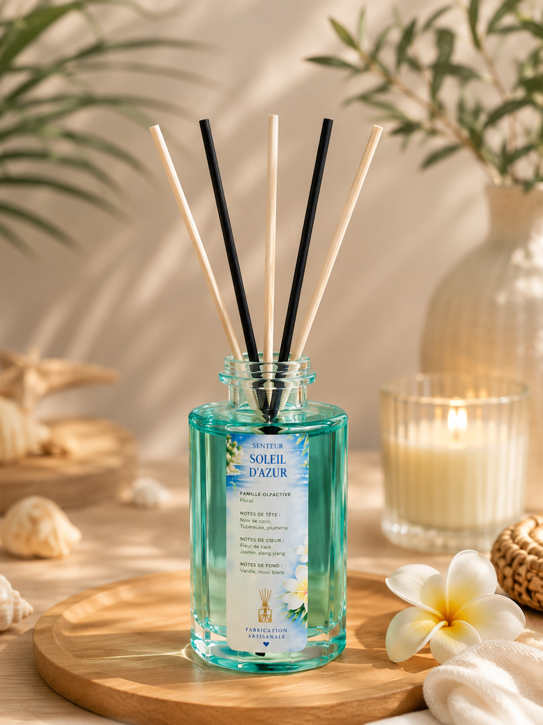 Diffuseur Soleil d'Azur – 5 Bâtonnets 150 ml
