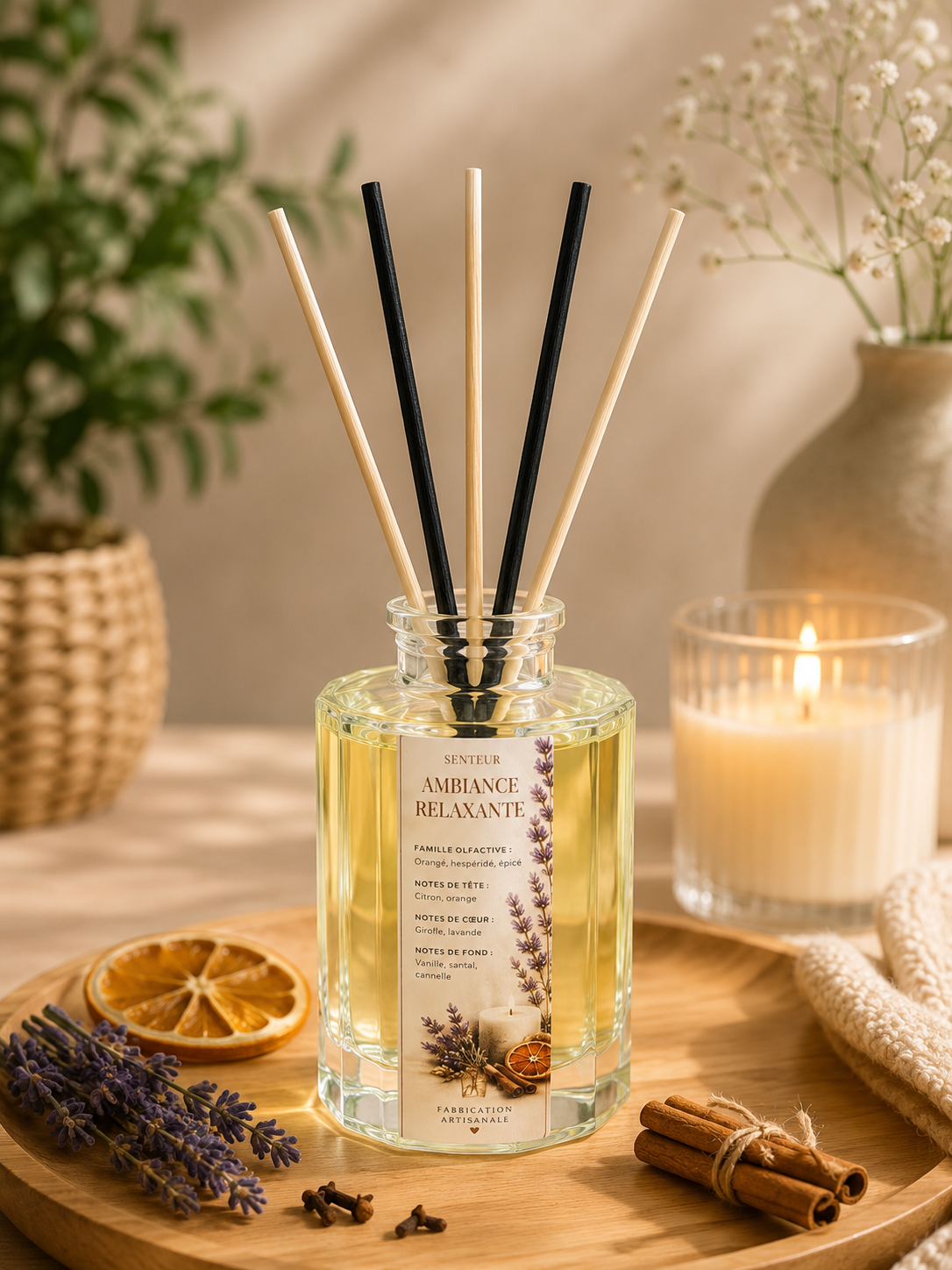 Diffuseur Ambiance Relaxante – 5 Bâtonnets 150 ml