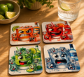 Set de 4 dessous de verre en liège – Humour Apéro