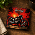 Dessous de Verre en Liège – "Rouler, rêver, recommencer" Harley Davidson