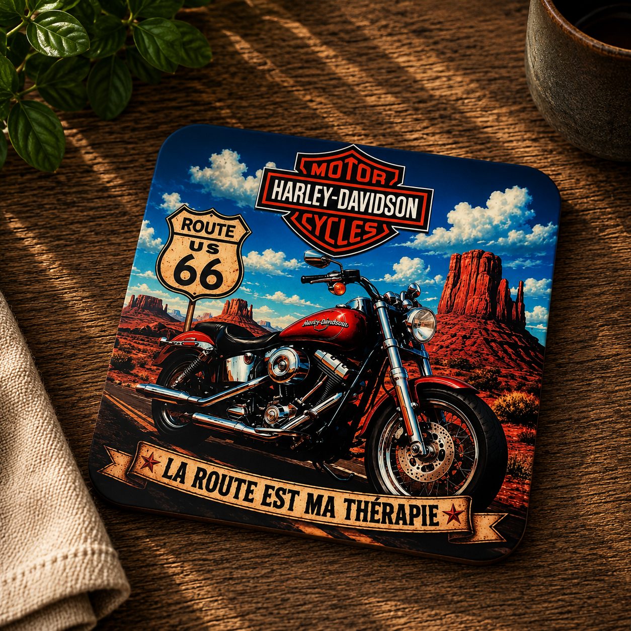 Dessous de Verre en Liège – "La route est ma thérapie" Harley Davidson