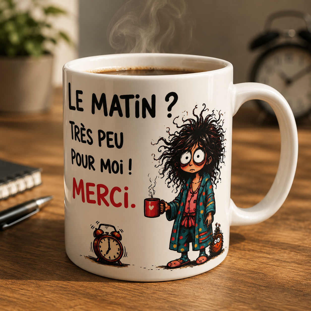 Tasse Humoristique – "Le matin ? Très peu pour moi"