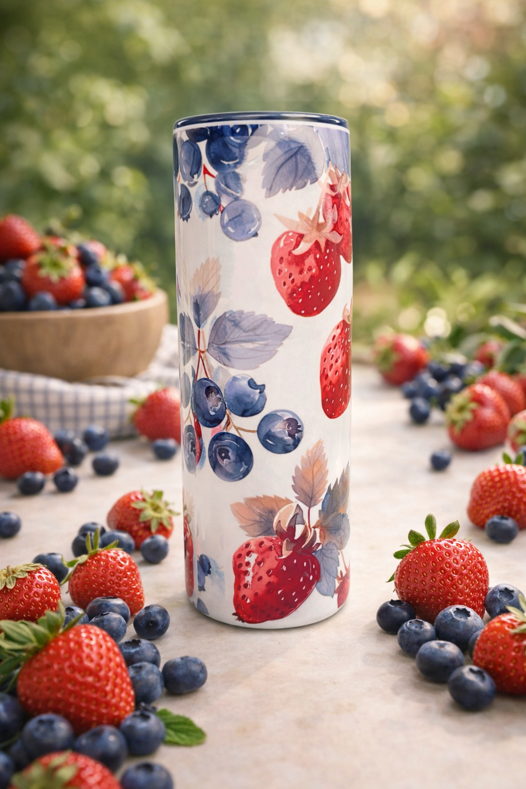 Gourde Isotherme avec Paille « Fraise & Myrtilles »