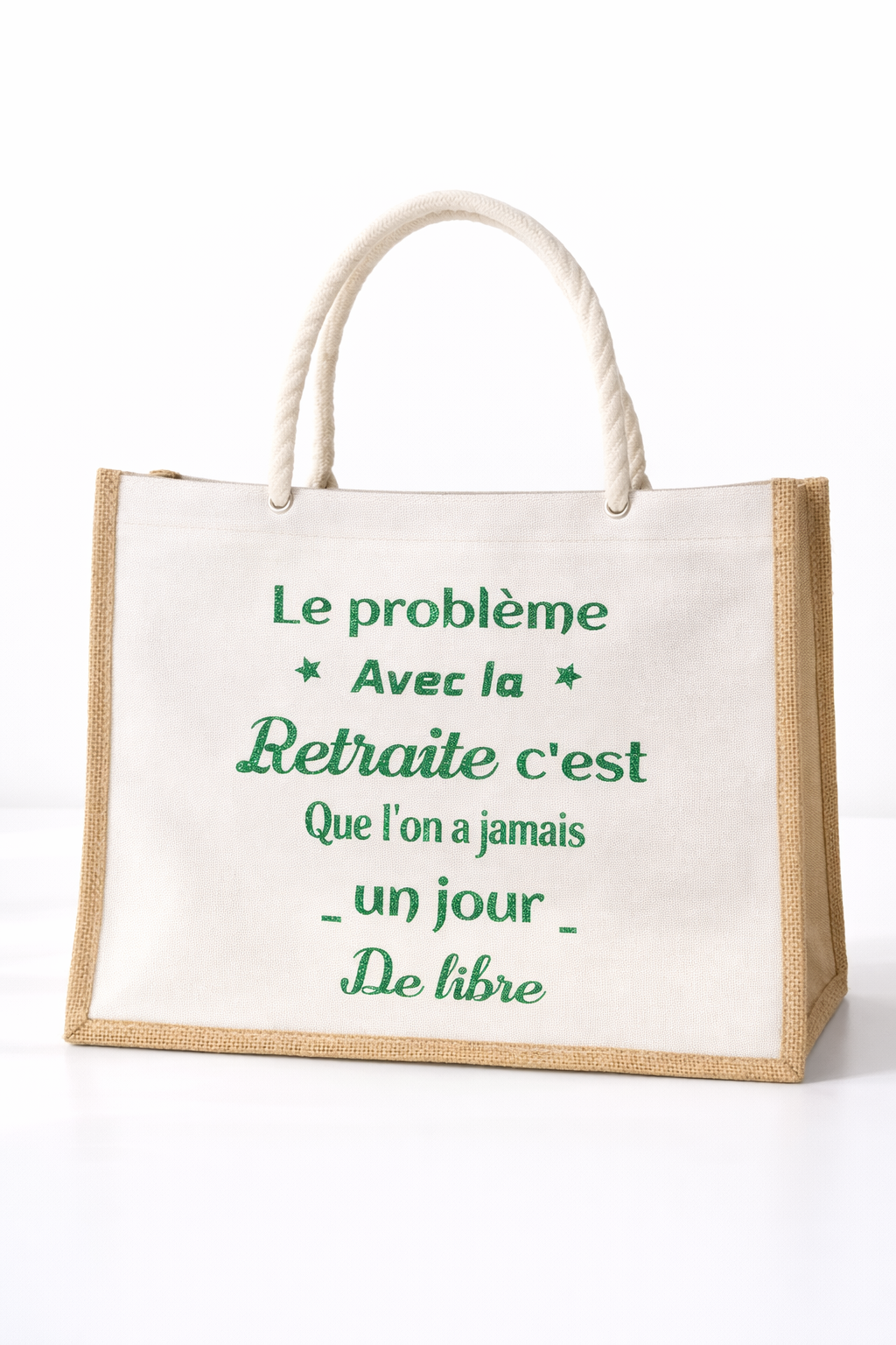 Sac en Toile de Jute « Humour Retraite »