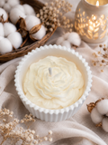 Bougie Cire de Soja – Pot Céramique Fleur de Coton & Fleurs en Cire