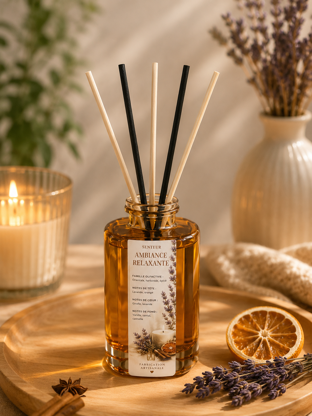 Diffuseur Ambiance Relaxante – 5 Bâtonnets 150 ml