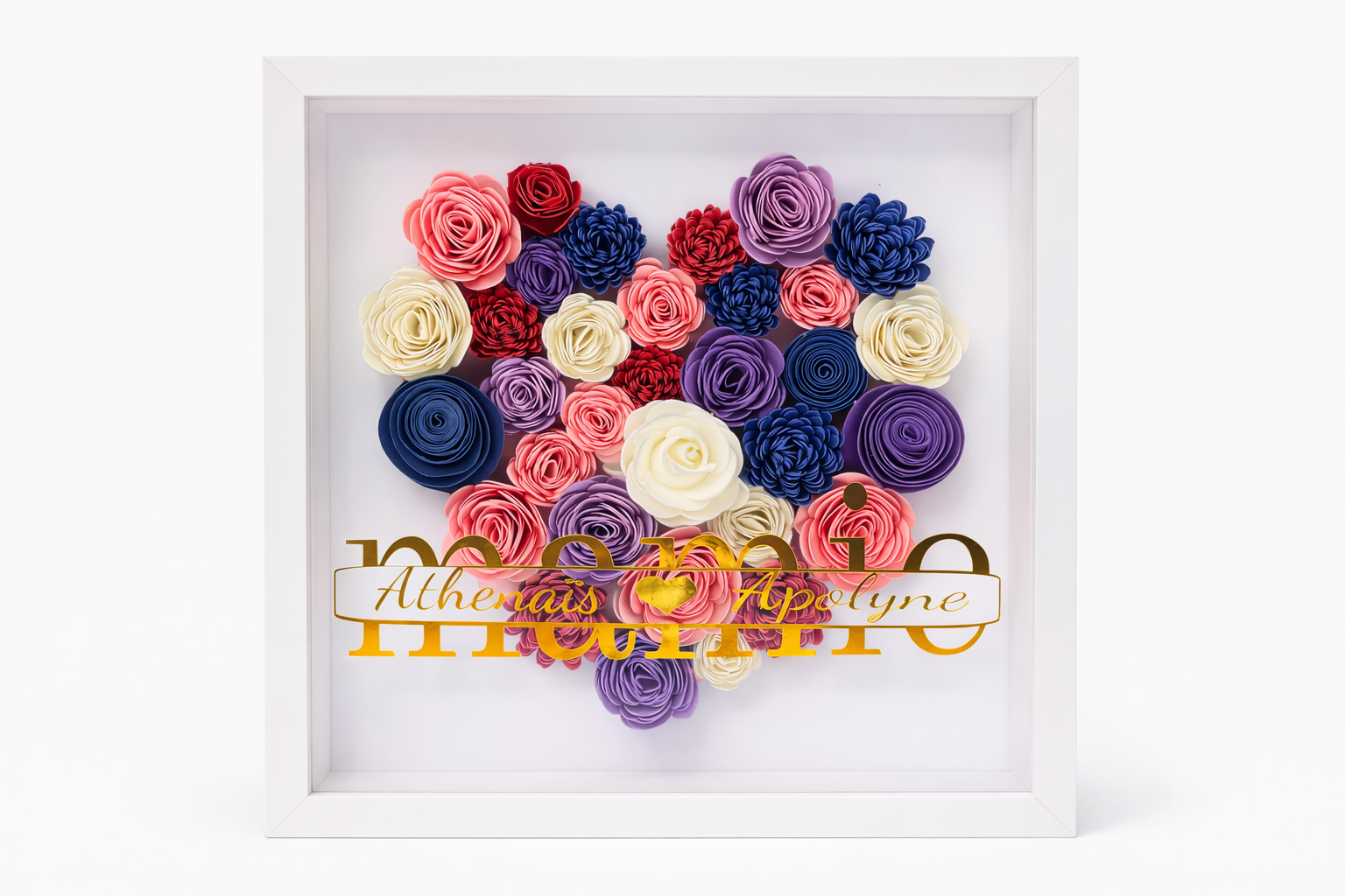 Cadre 3D fleuri fait main — 100% personnalisable