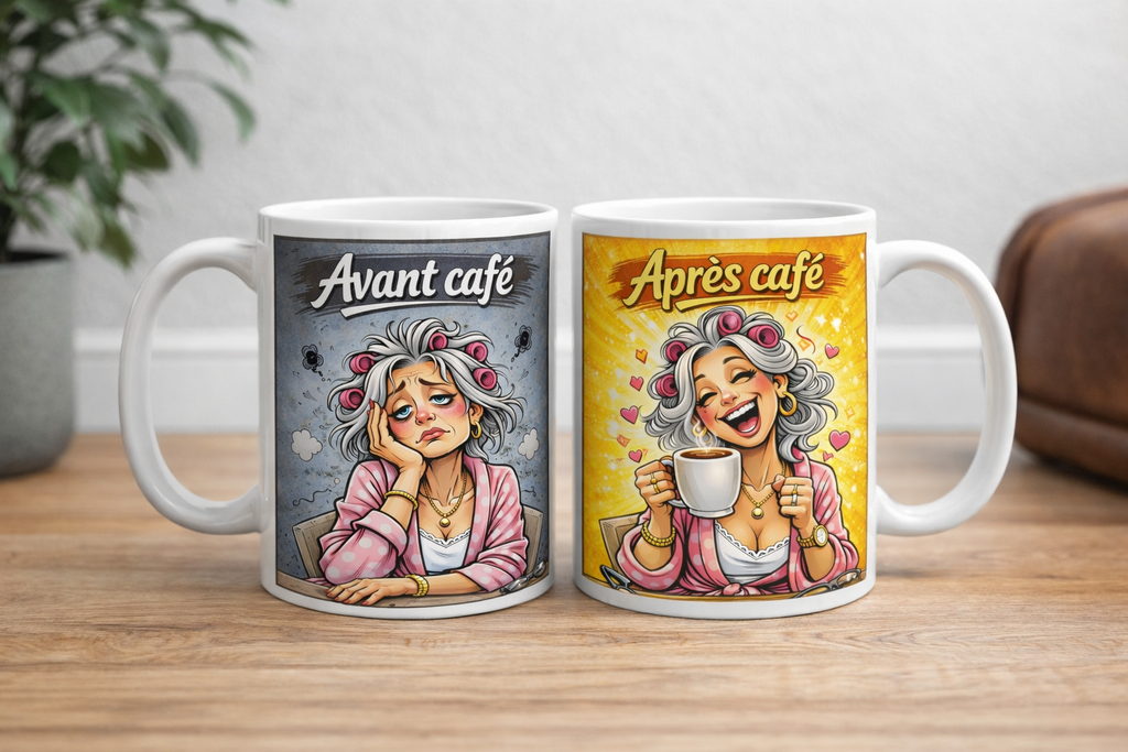 Tasse « Avant / Après Café »