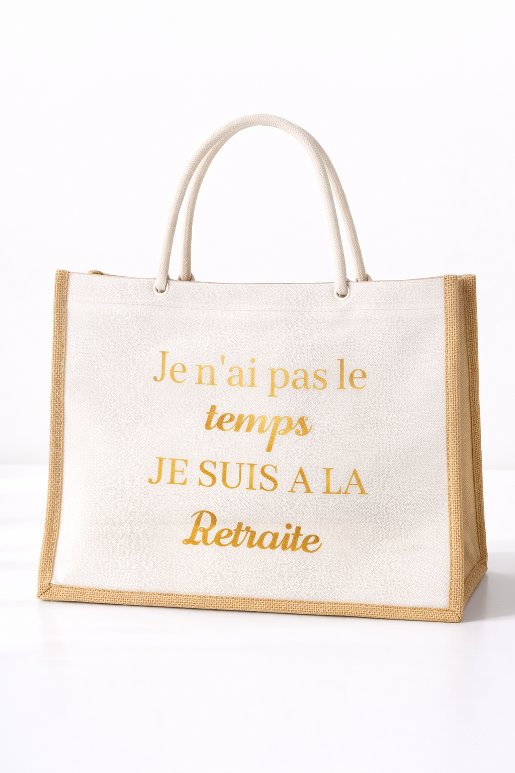 Sac en Toile de Jute « Humour Retraite »